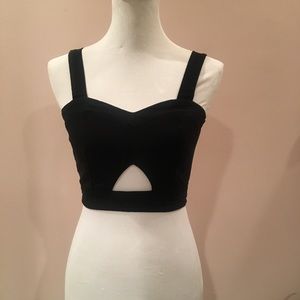 Trendy Black Crop Top with thick straps
